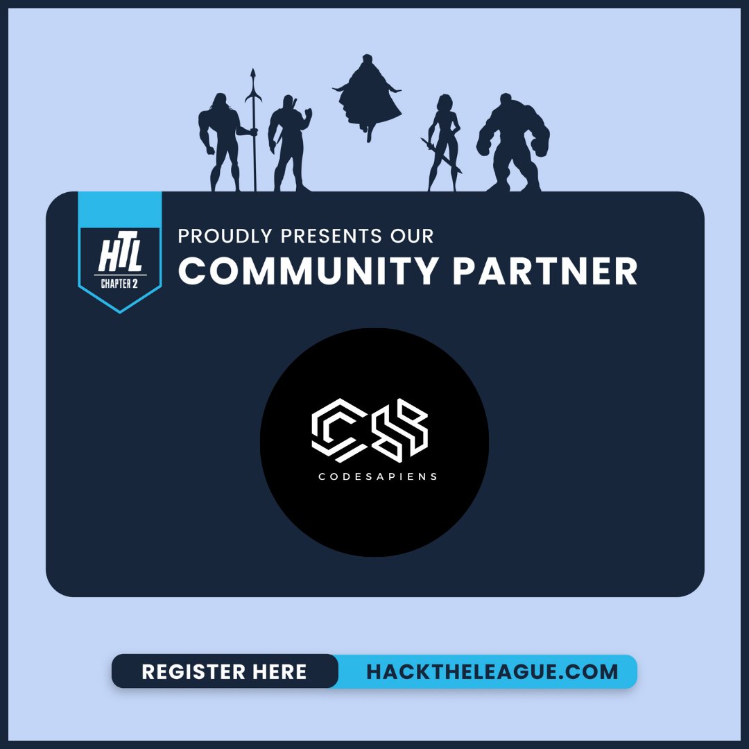 CodeSapiens_twt's tweet photo. Opportunities NEVER knock many times.
We are officially collaborating as a Hackathon Partner of this upcoming Hackathon of Impact: Hack The League Chapter 2 2023.
Register π
https://t.co/Bzd6RD4VJe
#Hacktheleague #HTLCommPartners @HackTheLeague https://t.co/wusdLuvIS0