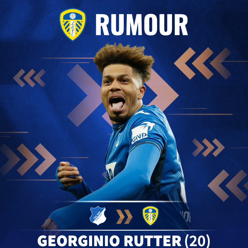 TMuk_news's tweet photo. Leeds United are set to complete the signing of Hoffenheim and France U21 forward Georginio Rutter for a club-record transfer fee 😳
