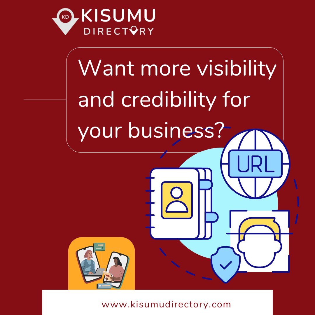 SafetymKE's tweet photo. A presence in an online directory proves that your business is legit! Find and be found! Visit https://t.co/HuikqsfBdp to register your biz today
#directorylisting #directorysearch #kisumudirectory #onlinebusinessdirectory #websitedirectory #businessdirectory #onlinemarketplace https://t.co/Wou9E8sQ9A