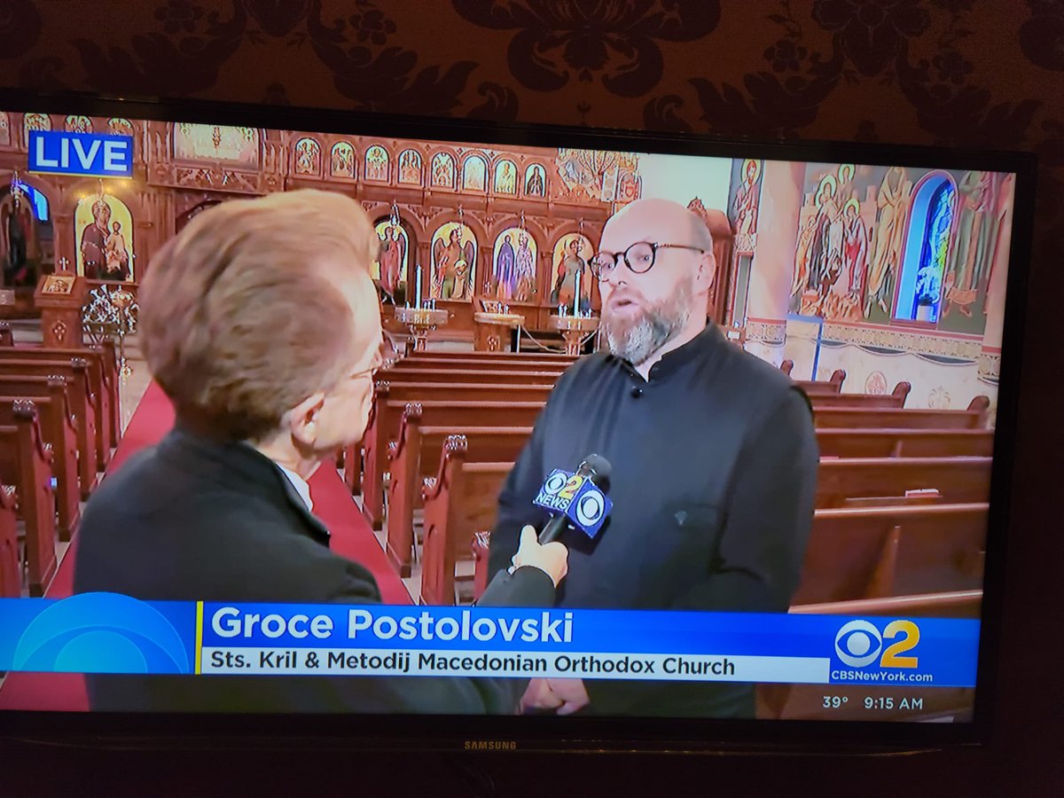 Macedonian priest Father Goce Postolovski from New Jersey on CBS News this morning! Merry Orthodox Christmas! Thanks @enaumovski for catching this!