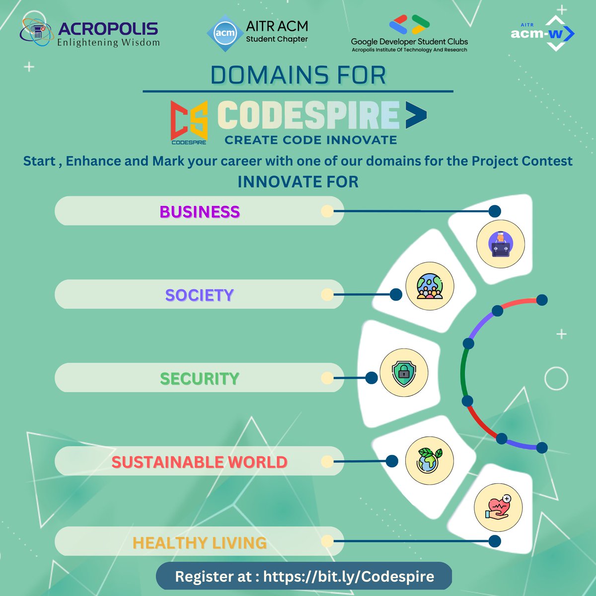 GDSCAITR's tweet photo. Pull up your socks to dive into the world of ingeniousness and weave some creative solutions for the problem related to the above domains with a flavor of technology!🌟🌟

📌Registrations End: January 31, 2023 

🔗 Link for registration: https://t.co/m8vfAMDI2o https://t.co/3CwAgmcXhe