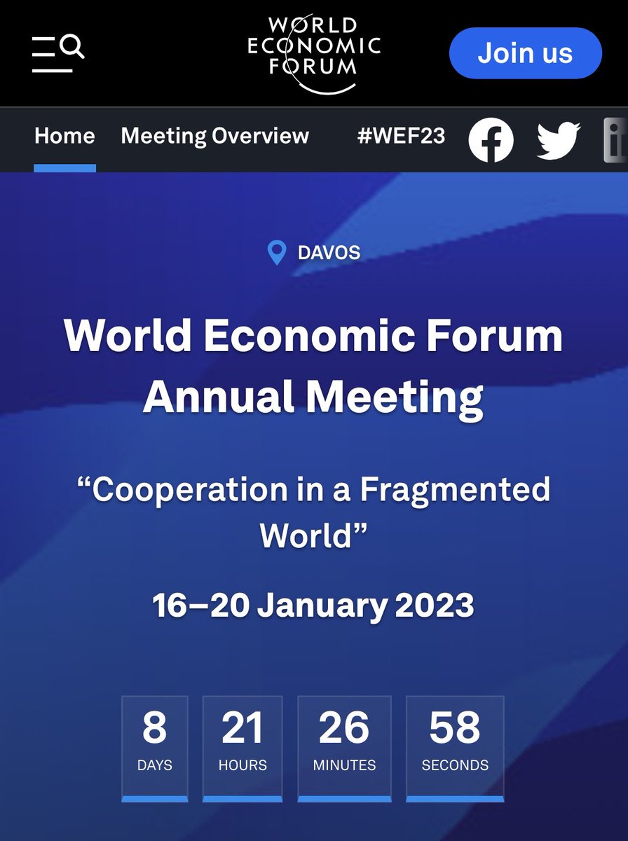 The World Economic Forum will be congregating all Planetary Nazis in 8 days. I’ll be listening to their garbage and will interpret exactly how they plan on killing more people so you don’t have to…as their conferences are meant to make you feel both physically and mentally ill.