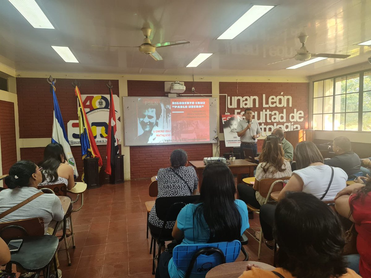 UVMarcosSomarri's tweet photo. Hoy 7 de enero iniciamos el Año Nuevo 🪅 recordando Pablo Úbeda guerrillero nicaragüense. 

Rigoberto Cruz fue miembro fundador del FSLN 🖤♥️

La UV Marcos Somarriba siempre fieles cumpliendo con nuestro labor 

#2023JuntosVamosAdelante 
#LeónRevolución @siproesunanleon https://t.co/qDuiBjPxue