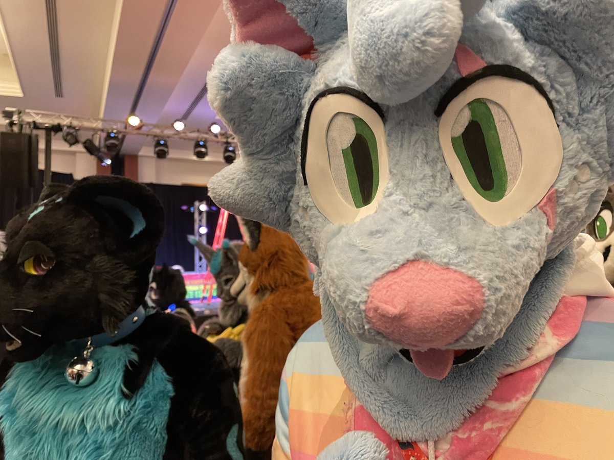 AruArufi's tweet image. First time at a Con!!

it was fun meeting a bunch of cool people, seeing lots of artists (my wallet took a hit), events were pretty nice too!! 

had a wonderful time with my partner over there, glad i got to be here 💙

#PDFC #PDFC2023 
(fish in 4th pic is @shitpost_fish)