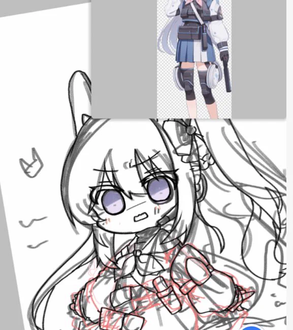 ラフはこんな感じでした(wipってツイートしようとして忘れてた)ハイライトなし差分含め可愛くできたのでよかったら見てみてください〜 