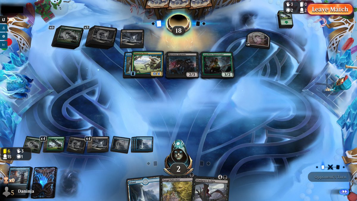 Decathlon 3 (Sealed): We're down to the wire in a long game, I have 6 cards in deck, opp has 10. I draw Acolyte and think "Ugh, I can't cast this or I'll deck myself". Yet my opp had no such restraint as they untap, play Hostile Negotiations into Gigamole and voila 😂. #MTG