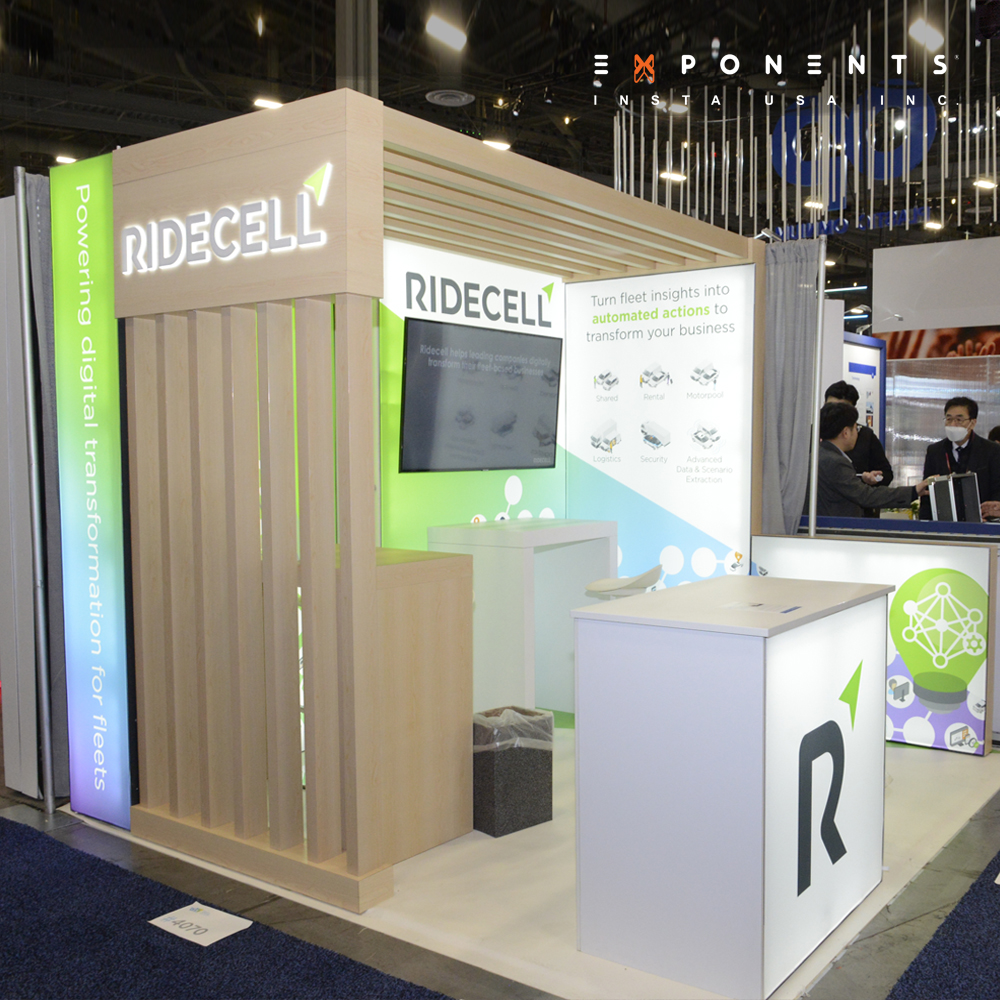 ExponentsUS's tweet photo. Get ready to have your mind blown by the infinite potential of linear booths. These fab booths for #Ignion, #EQBR, &amp; #Ridecell will have you singing their praises from the rooftops! Don't believe us? Just take a peek! #ces2023 #lasvegas2023 #tradeshows #boothdesigns #exponents https://t.co/r5QK2Sqax7