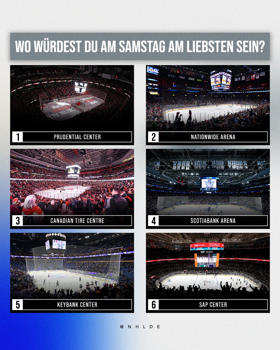 NHLde's tweet photo. In welcher Arena würdet ihr heute gern euren Samstag verbringen? 🤩 https://t.co/0qVVfwyAiP