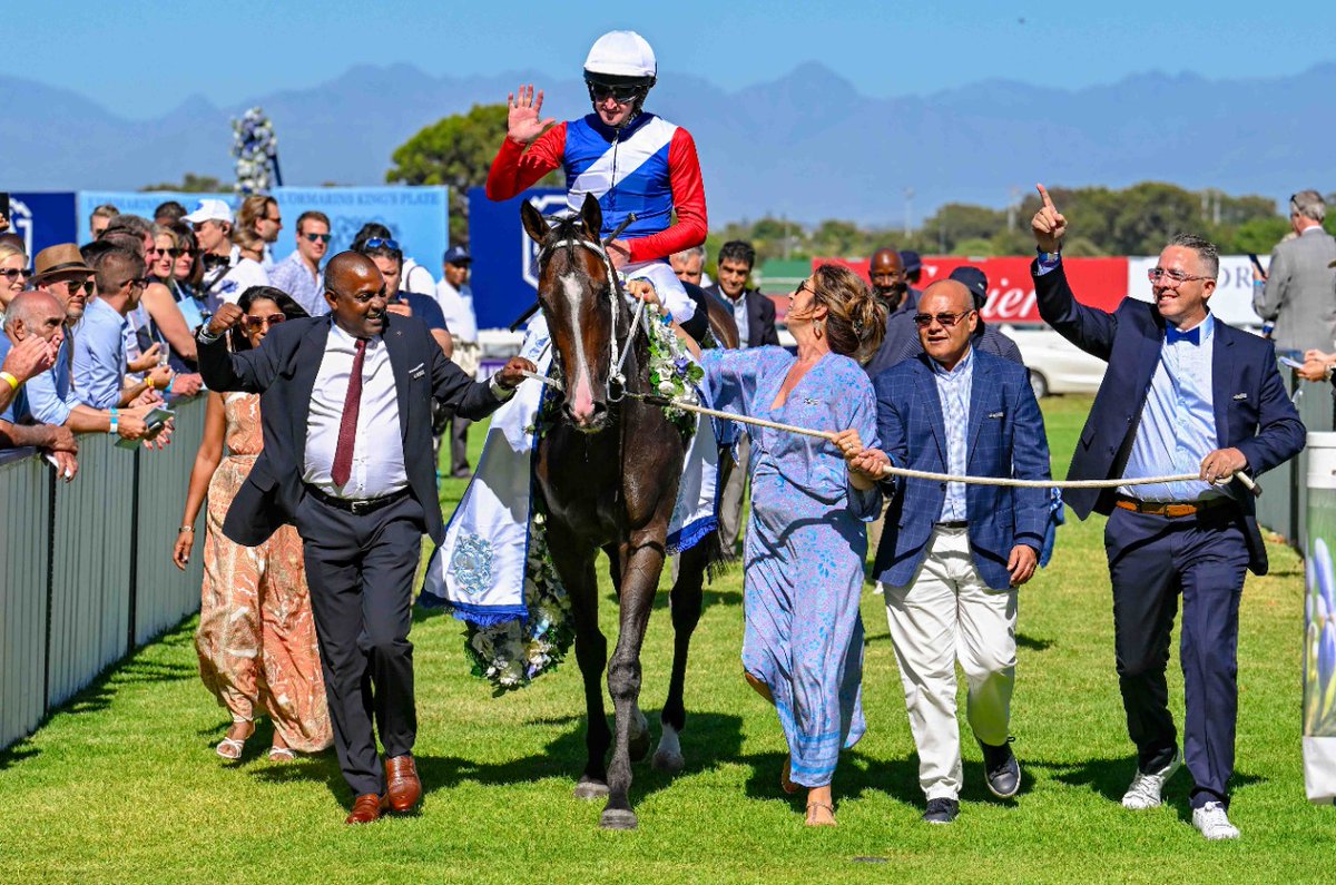 Hollywoodbets's tweet photo. Al Muthana wins the L'Ormarins Kings Plate for trainer Ricky Maingard and jockey Bernard Fayd'Herbe. Congratulations to everyone involved 🥳🏇 https://t.co/9BOO1eTX3a