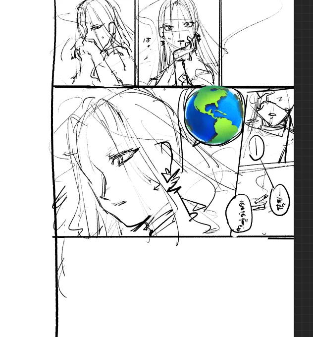 好みの顔が描けて満足 