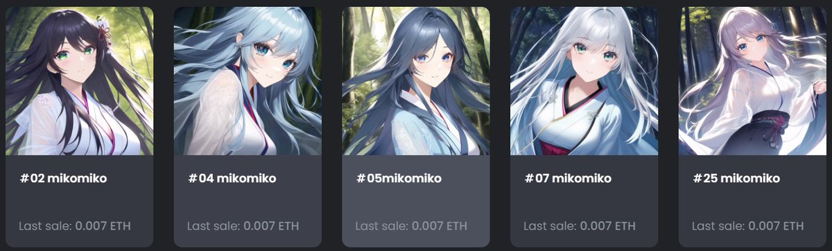 「⛩ miko-miko ⛩」

現在Giveaway開催中のコレクションmiko-miko
#2.4.5.7.25まとめてお迎え頂きました💕

ありがとうございます
うれしー、沢山の方に見て頂きたくて価格0.007ETHに抑えています
opensea.io/collection/mik…

#NFT #NFTCollection #Giveaway #Airdrop