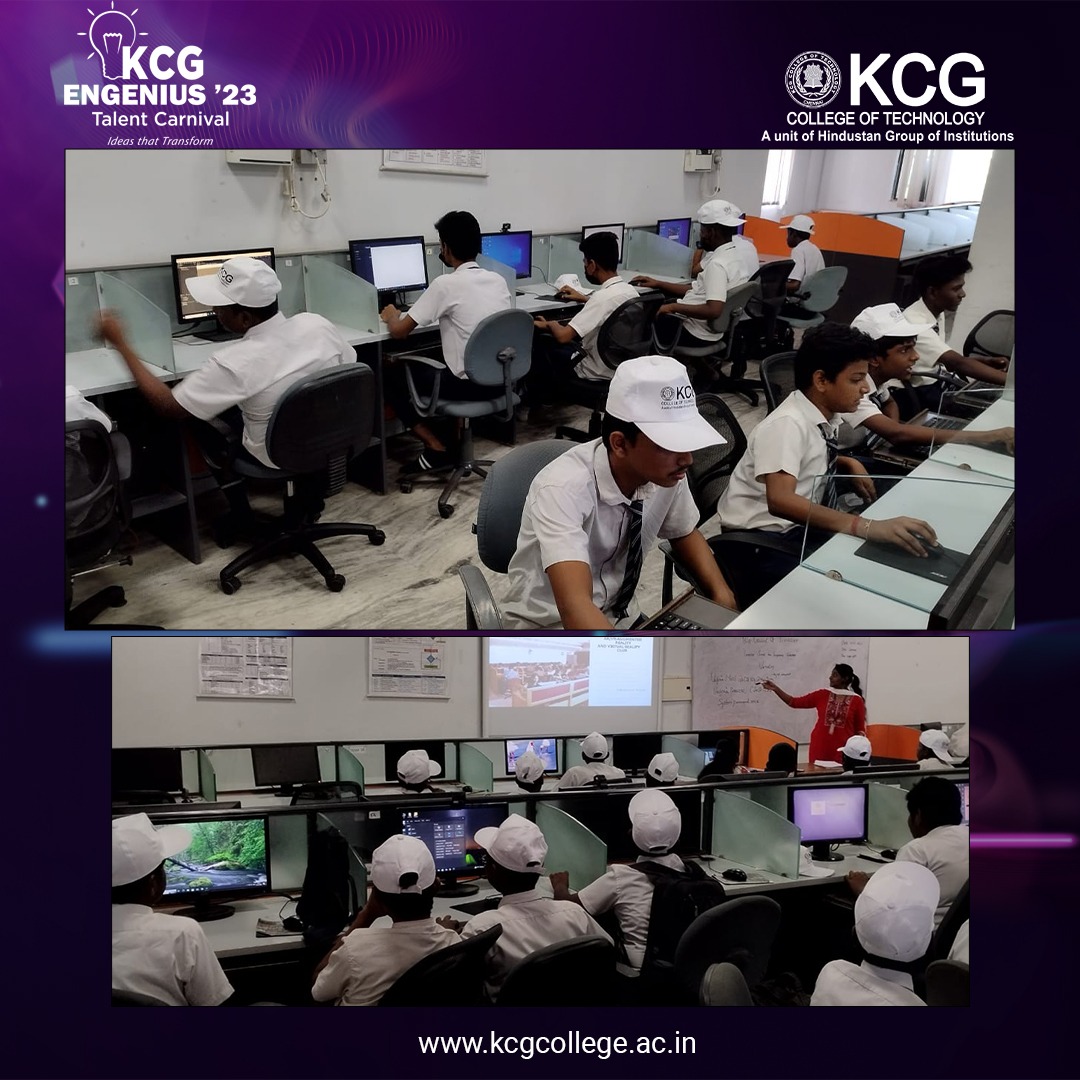 KCGtechnology's tweet photo. The Virtuality Workshop conducted as part of KCG Engenius '23 was engaging and informative. The visiting school students were enthralled by the virtual reality session.
#KCGcollege #kcgcollegeoftechnology #kcgengenius #interschoolcompetition #schoolcompetition #KCG25 https://t.co/ntfyWYKv7n