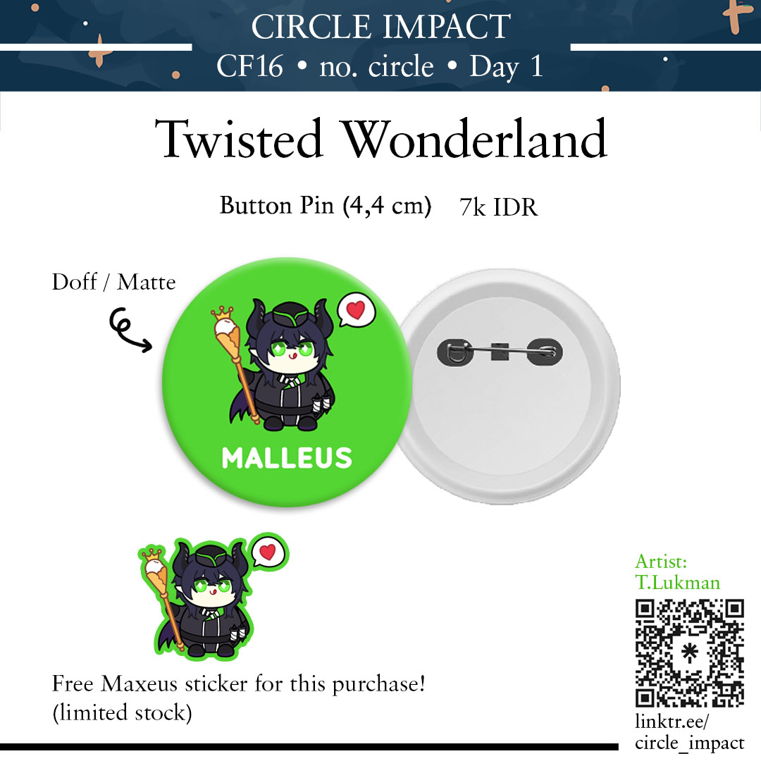 circle_impact's tweet photo. Scroll ⬆️
12/
Fanmerch by:
@initlukman
#twistedwonderland #twst #riddle #ace #deuce #cater #trey #azul #jade #floyd #leona #ruggie #jack #kalim #jamil #vil #rook #epel #idia #ortho #malleus #lilia #silver #sebek #divus #maxeus https://t.co/t6NZXQPcJx