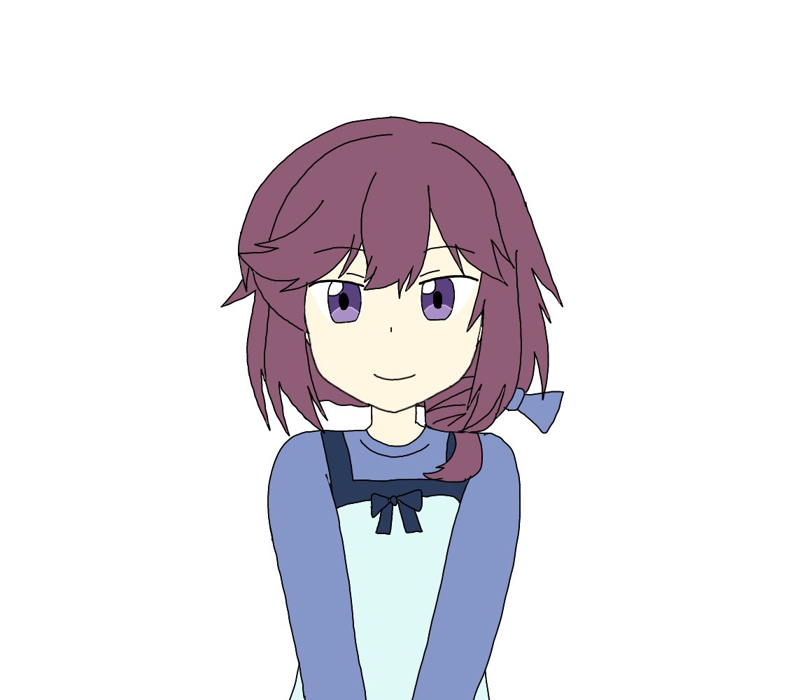 1girl solo white background smile purple eyes simple background looking at viewer  illustration images