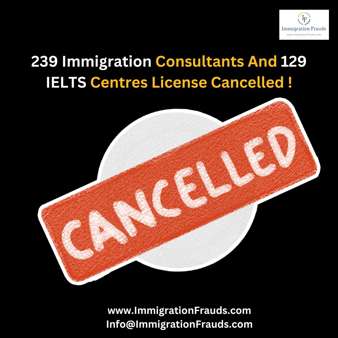 Immifrauds's tweet photo. Punjab Based 239 Immigration Consultants And 129 IELTS Centres License Cancelled ! Read In Detail:- https://t.co/keNzRhZAzJ

#immigrationfrauds #immifrauds #visafrauds #visa #ielts #travelagents #visaagent #consultants #study #work #visaupdates #immigrationagents #Punjab #India https://t.co/Axz2Lihkt2