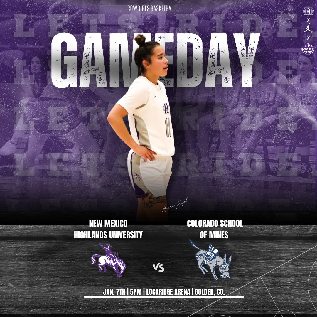 NMHU_Athletics's tweet photo. WBB| Cowgirl GAMEDAY! 🤠

🆚 #1 Colorado School of Mines 
⏰ 5PM (MT)
📍 Lockridge Arena | Golden, CO. 
📺 RMAC Network 
📊 https://t.co/YeRqz3DvLn 

#LetsRide https://t.co/KIY67r1TYa
