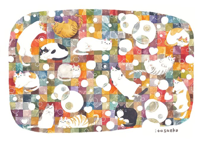 「calico white cat」 illustration images(Latest)