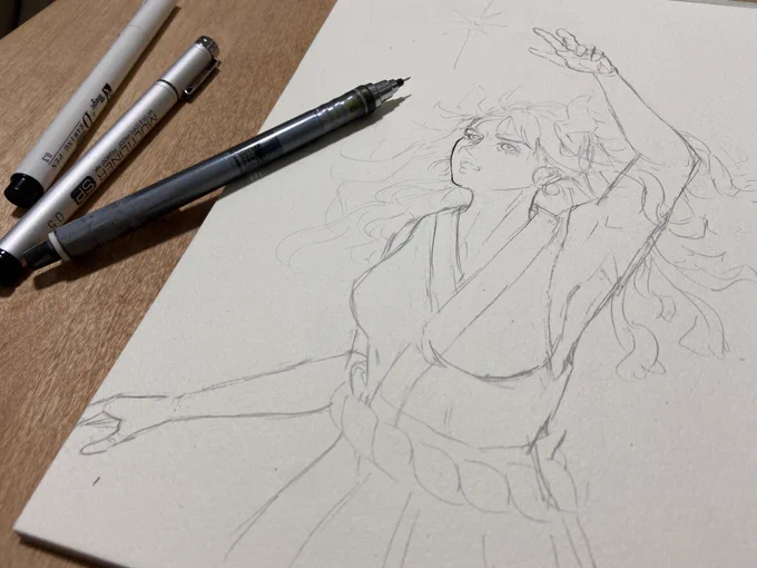 下書き鉛筆で日超えちゃった…… 