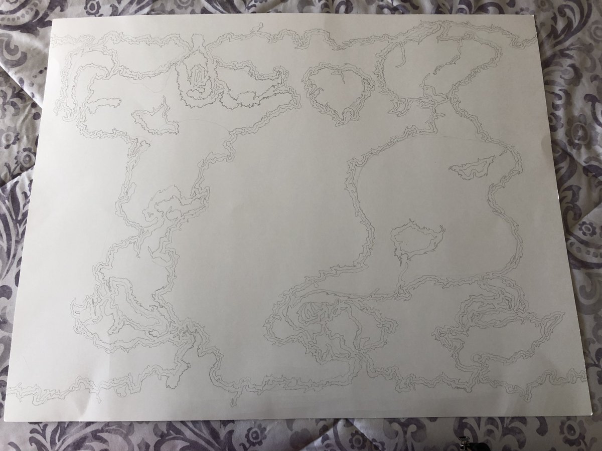 BungeonMaster's tweet photo. If I have the time and energy today, will do a stream! But until I know if I will, have the fantasy map I'm working on!
how it started...                 how it's going.... https://t.co/OfkNDdgqnN