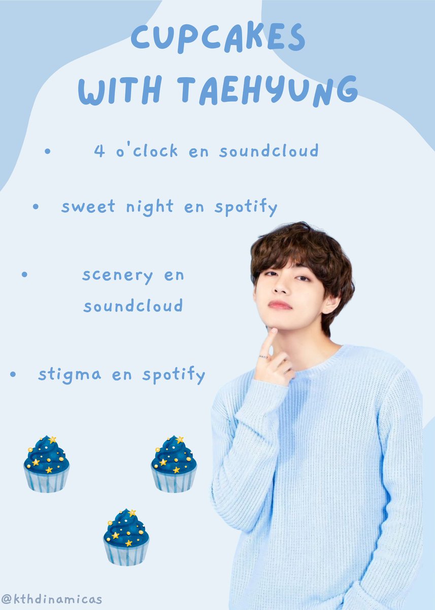 13Maryescobar's tweet photo. CUPCAKES WITH TAEHYUNG
By: @kthdinamicas 

방탄소년단 뷔 #방탄소년단뷔 #뷔 #BTSV #V @BTS_twt https://t.co/p4nNa3QvyO