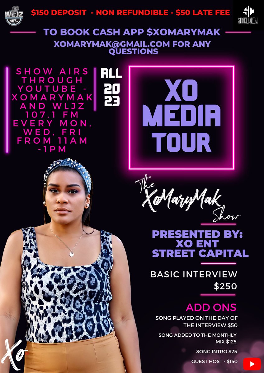 XoMaryMak's tweet photo. The Xo Media Tour will be in #fayettevillenc on the 21th BOOK YOUR SLOT. #interview #mediatour #CelebrityClicks #celebrityinterview #Radio #Radiotalk #podcast #postcastandchill #YouTube #artist #rapper https://t.co/BnIVrnzIRc