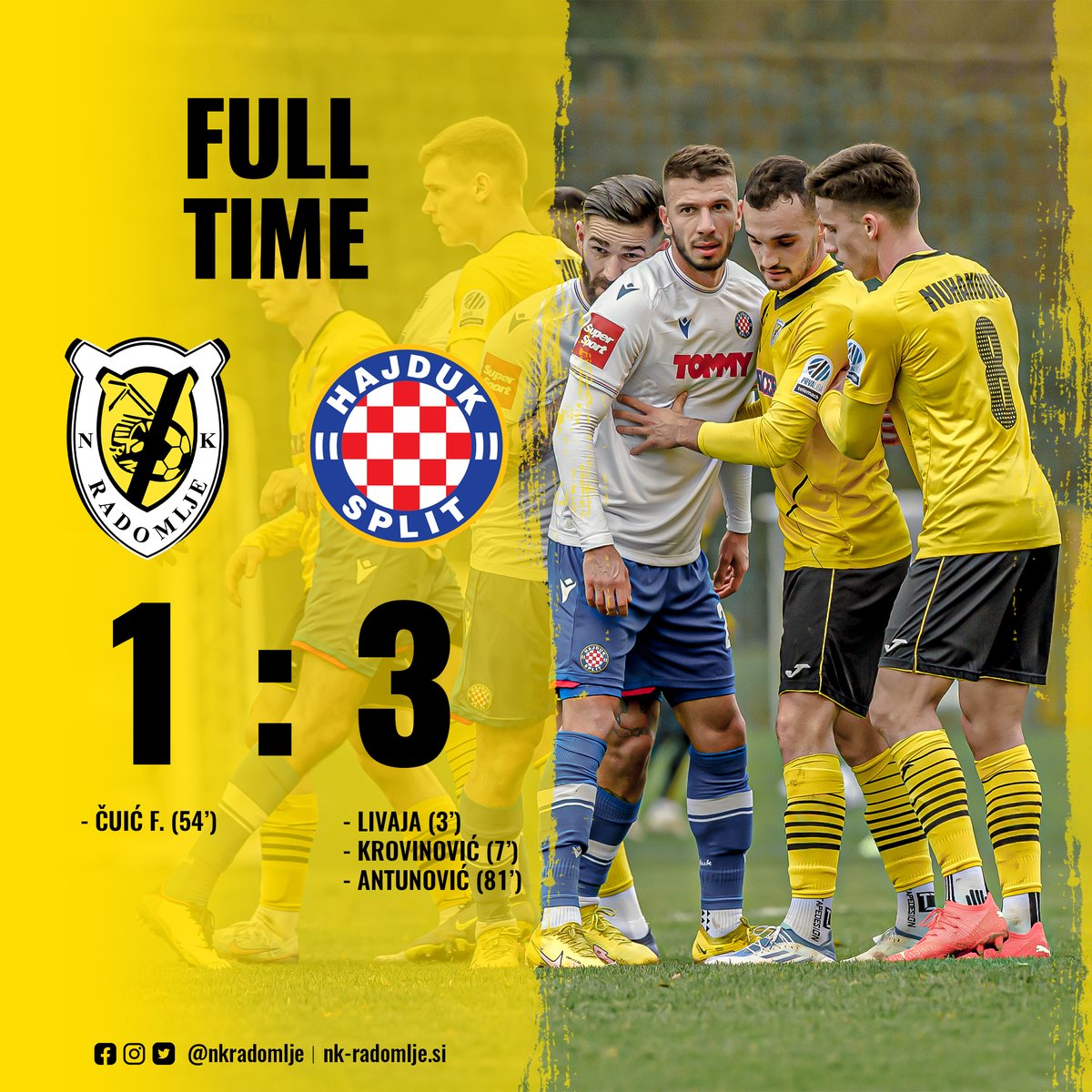 Končan je prvi prijateljski obračun Radomljanov v novem letu, ki je bil odigran proti partnerskemu klubu <a href="/hnkhajduk/">stefan</a> ⚽️

💛🖤

#hocemozmoremosmo

📸: Hajduk