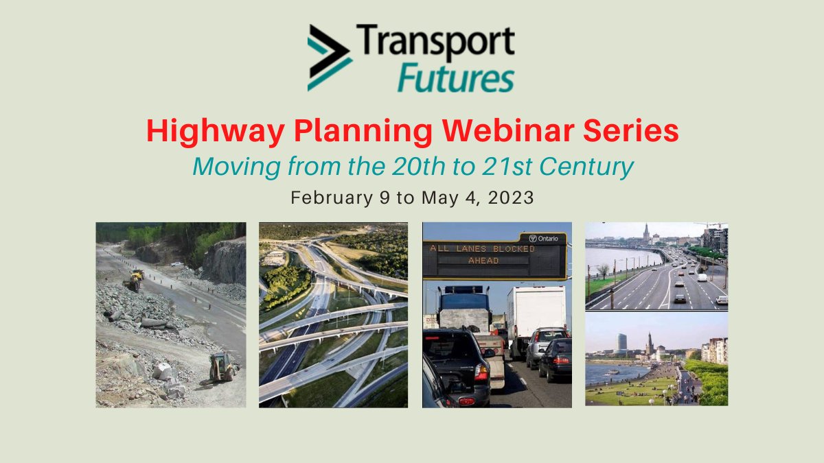 Should #highways be expanded, optimized and/or replaced? Learn from international experts and stakeholders as we compare and contrast the latest research, case studies and best practices. First of 7 #webinars takes place on Feb 9. Details @ transportfutures.ca/highway. Don't miss it!