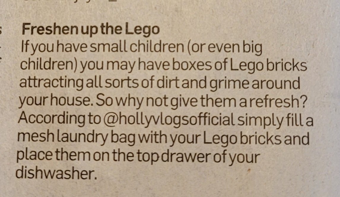 marygtroche's tweet image. Every day is a learning day. A great #CleaningHack for anyone with Lego loving children, courtesy of @ArleneHarris11 p2 Home &amp;amp; Design section of today's Irish Times
