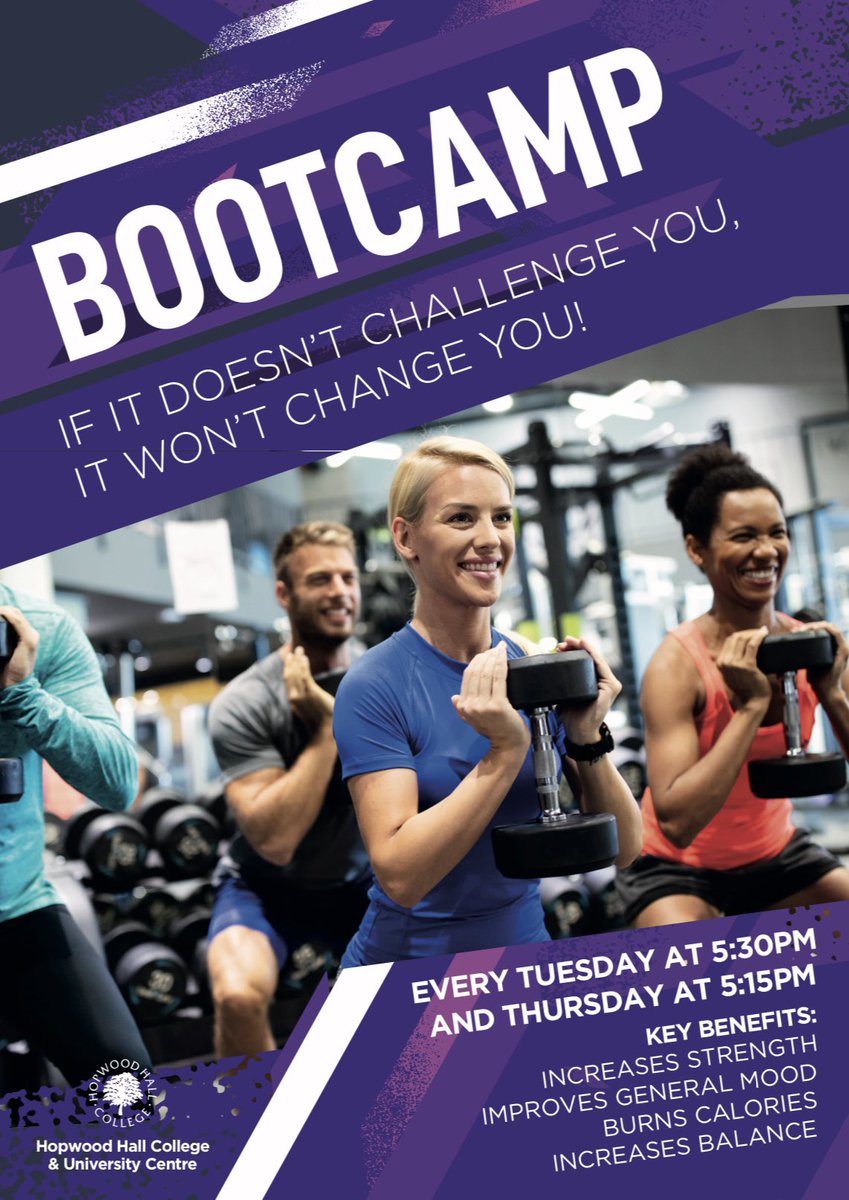 Bootcamp at the Arena…a whole body workout designed to help boost your strength and aerobic endurance! 

FREE to all members, staff &amp; students 
£4 for non-members