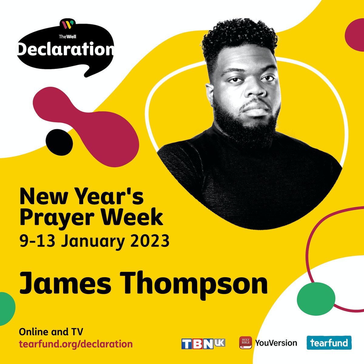TheWellOrg's tweet photo. Lineup announcement 📢 🙌🏾  @JamesThompsonHQ will be leading us in worship on Tuesday 10 January for the @TBNUKtv Live Show between 7:30pm - 9pm during our 'Peace' theme day! #Declaration2023

Find out more about what's in store: https://t.co/vZY9UsoZSF https://t.co/P8WbGpaUgH