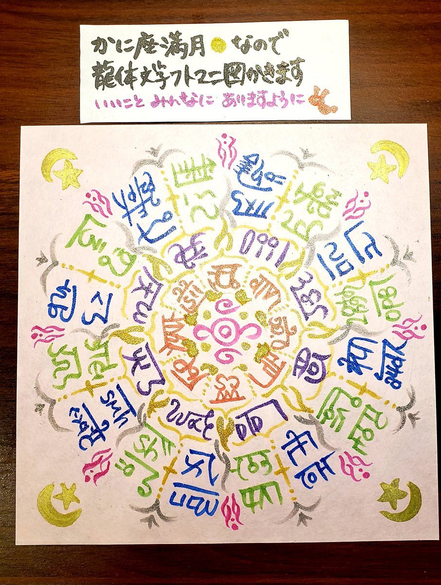 nakataninnin's tweet photo. 【蟹座満月♋🌝の龍体文字フトマニ図】
不思議な模様になったなぁ…その時で描ける文字も紋様も全然違うから面白いよね😊
#龍体文字 #龍体文字フトマニ図 #dragon #holoscope #spiritual #forpeace #cancer #fullmoon #蟹座満月 #inspiration #art #artwork #drawing #ネオスピ #紙芝居師なっちゃん https://t.co/ECuEMd76ty