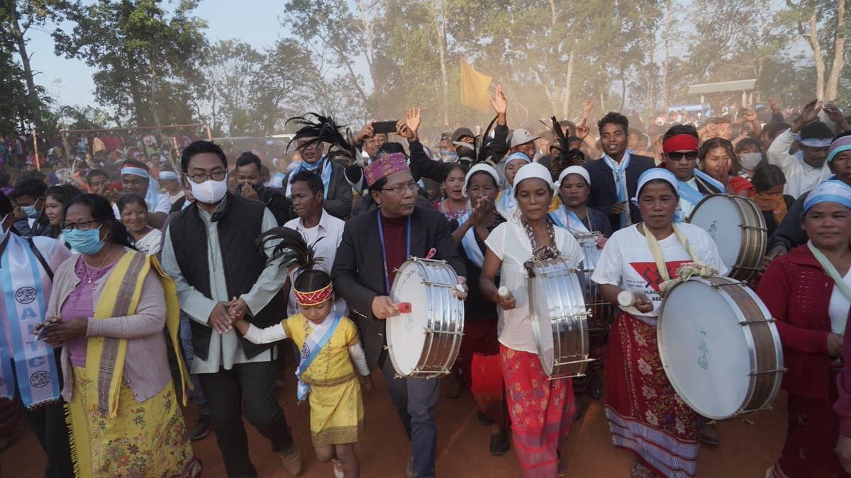 mukulsangma's tweet photo. The Songkristian celebration at Chiading , East Garo Hills,where multitudes of faithfuls gave glory to God, truly brightened up my day.
It was wonderful to rejoice together with my beloved people &amp; celebrate our sacred culture &amp; uphold unique traditions   @AITCofficial https://t.co/KetILlQCwT