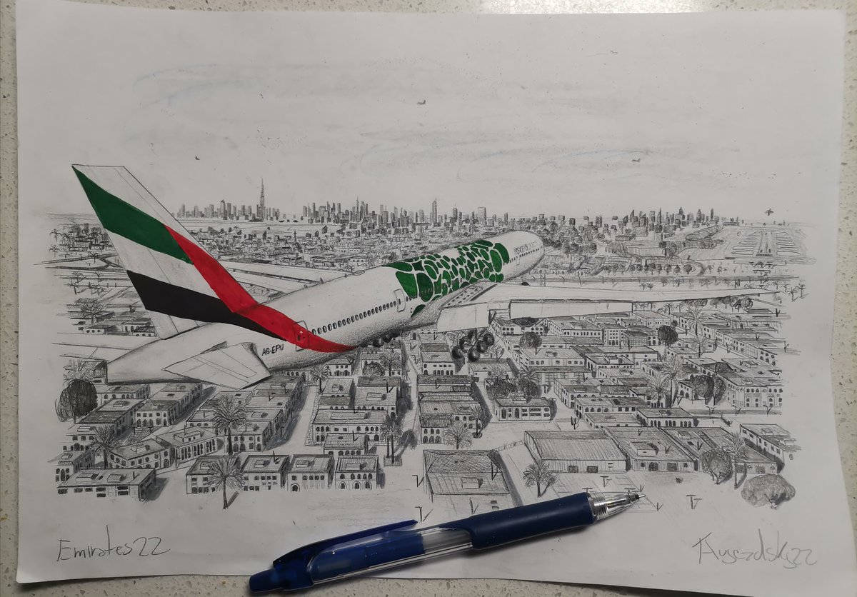 Thomas87530431's tweet photo. Dalลกรญ mรก kresba. Next is my drawing #Landing #aircraft #Emirates #Dubai #art #drawing #Boeing #PictureOfTheDay @EmiratesSupport @emiratesfan @emirates #loveair https://t.co/uyQ1n9XV6L