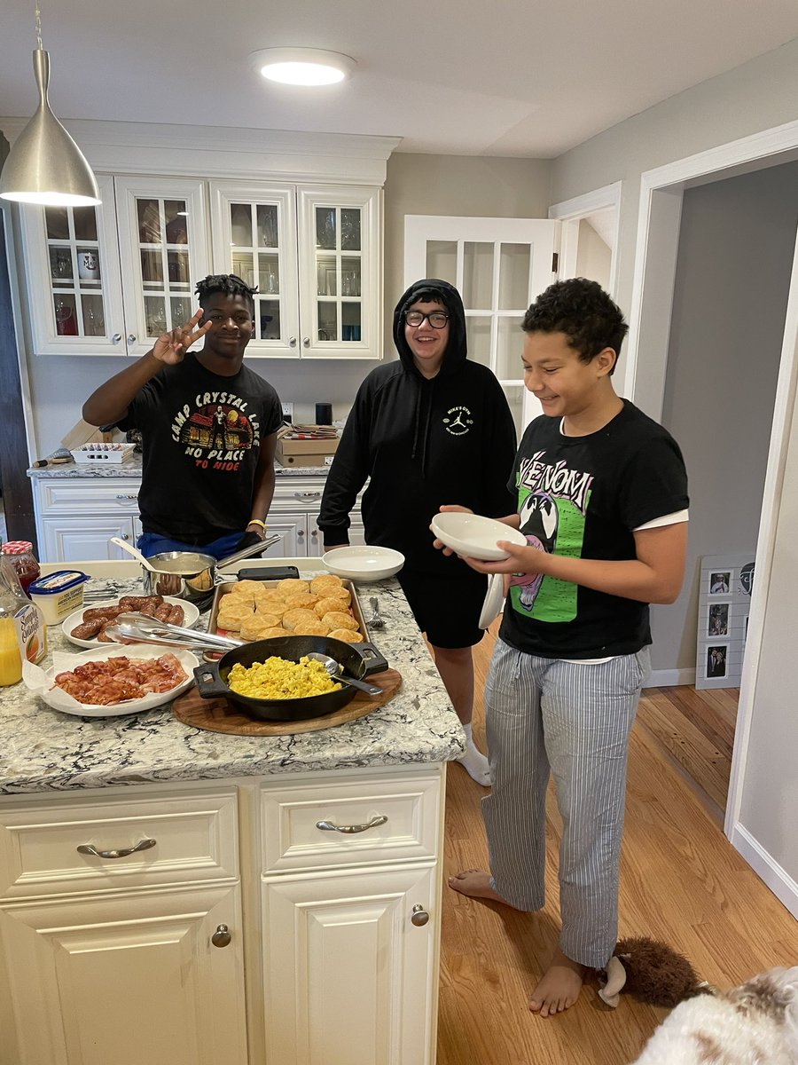 coachbenalbert's tweet photo. #TheMasterOfMayhem was at it again this morning. Breakfast is my favorite meal! #NeverTrustASkinnyCook. #MIAGD https://t.co/0Xh1gMk9eR