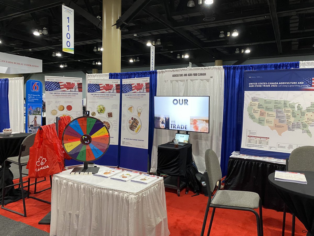 JuanGonTrade's tweet photo. Ready for the Trade Show opening of the @FarmBureau annual convention in Puerto Rico with @AAFC_Canada  and colleagues from Denver &amp; Washington D.C. DYK 🇨🇦-🇺🇸 agricultural &amp; agri-food trade is over $60 billion? Stop by booth 1007 #AFBF23 https://t.co/n3sMRE1rUp