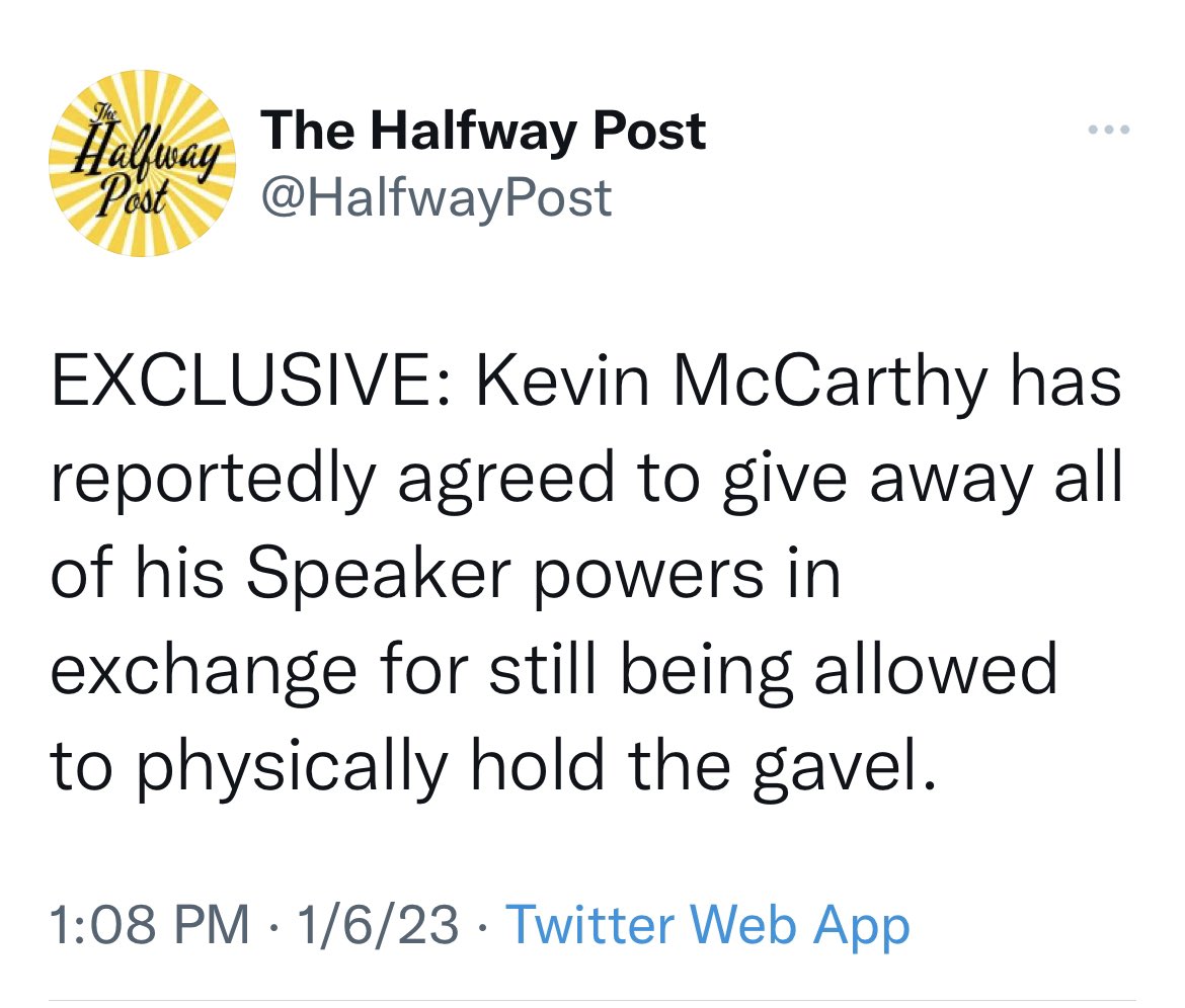 itsnotny's tweet image. Thank you @HalfwayPost for this gem. McCarthy is a eunuch 🤣🤣 #McCarthyIsAEunuch #McCarthyIsPathetic