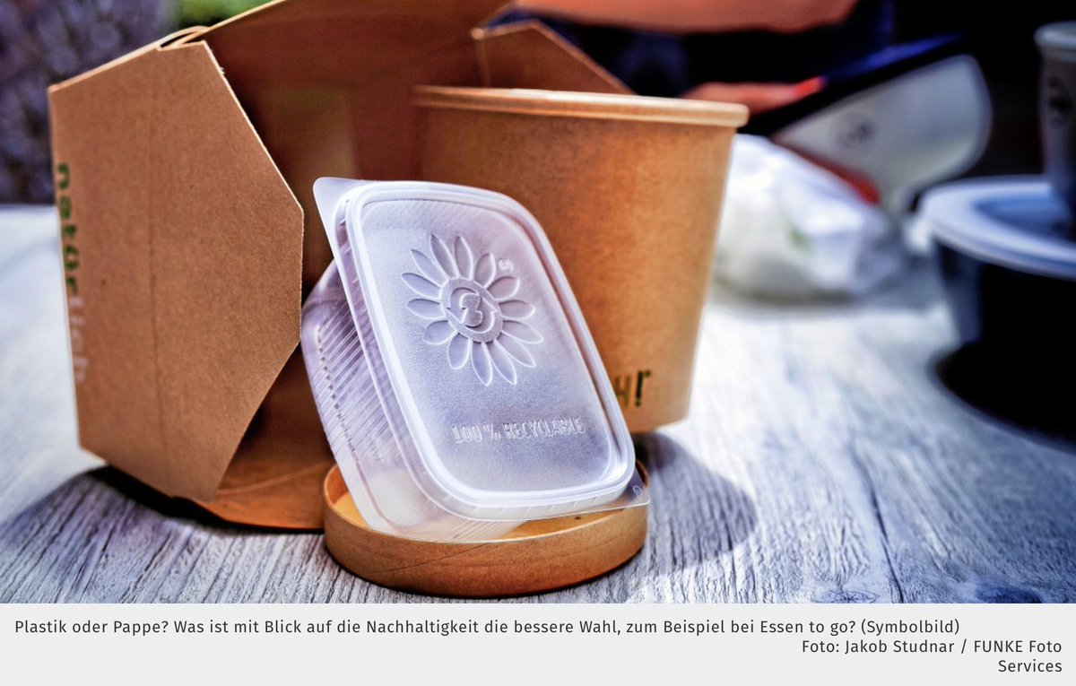 #Plastik oder #Pappe: Was ist nachhaltiger für #Lebensmittel? Pappe hat besseren Ruf. Doch Fraunhofer <a href="/UMSICHT/">Fraunhofer UMSICHT</a> Studie kommt zu dem Schluss: Verpackungen aus Pappe sind denen aus #Kunststoff in den meisten Fällen ökologisch unterlegen. nrz.de/staedte/oberha… @IK_Verband