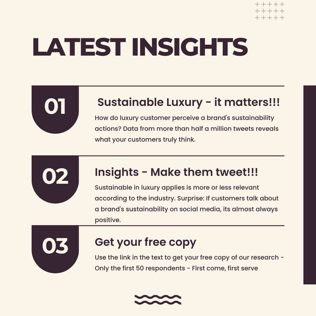 Make them tweet! In our latest research we share why luxury brands sustainability actions are a powerful tool to gain brand awareness, positive word-of-mouth, and excellent "EARNED MEDIA" from customers social media shares. From our analysis of over half a million tweets we revea