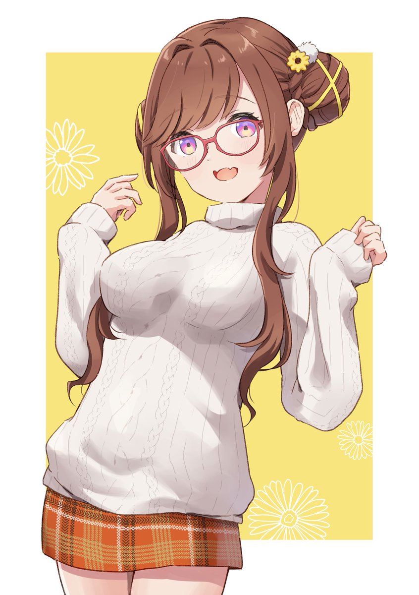 haruhimeichigo's tweet photo. 今回、三栗粉先生(@mikurikooo)にSkebで依頼をして白ニット服もこちゃんを描いていただきました。
眼鏡の破壊力は凄まじい🌸
#咲乃もこ
#アートもこ https://t.co/BmGJeSmxhE