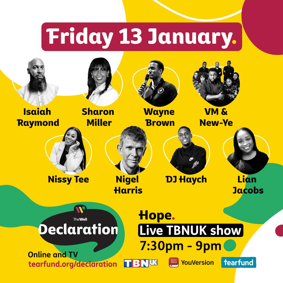 TheWellOrg's tweet photo. Friday 13 January - Walking in hope will mean seeing God as greater than all the challenges, trusting him to do the impossible and keeping our eyes fixed on the glorious future he has promised for us. Join us!

➡️ Morning Prayer
➡️ Theology Session⁣
➡️ Live TV Show
➡️ Afterparty https://t.co/oU1kWEKYzp