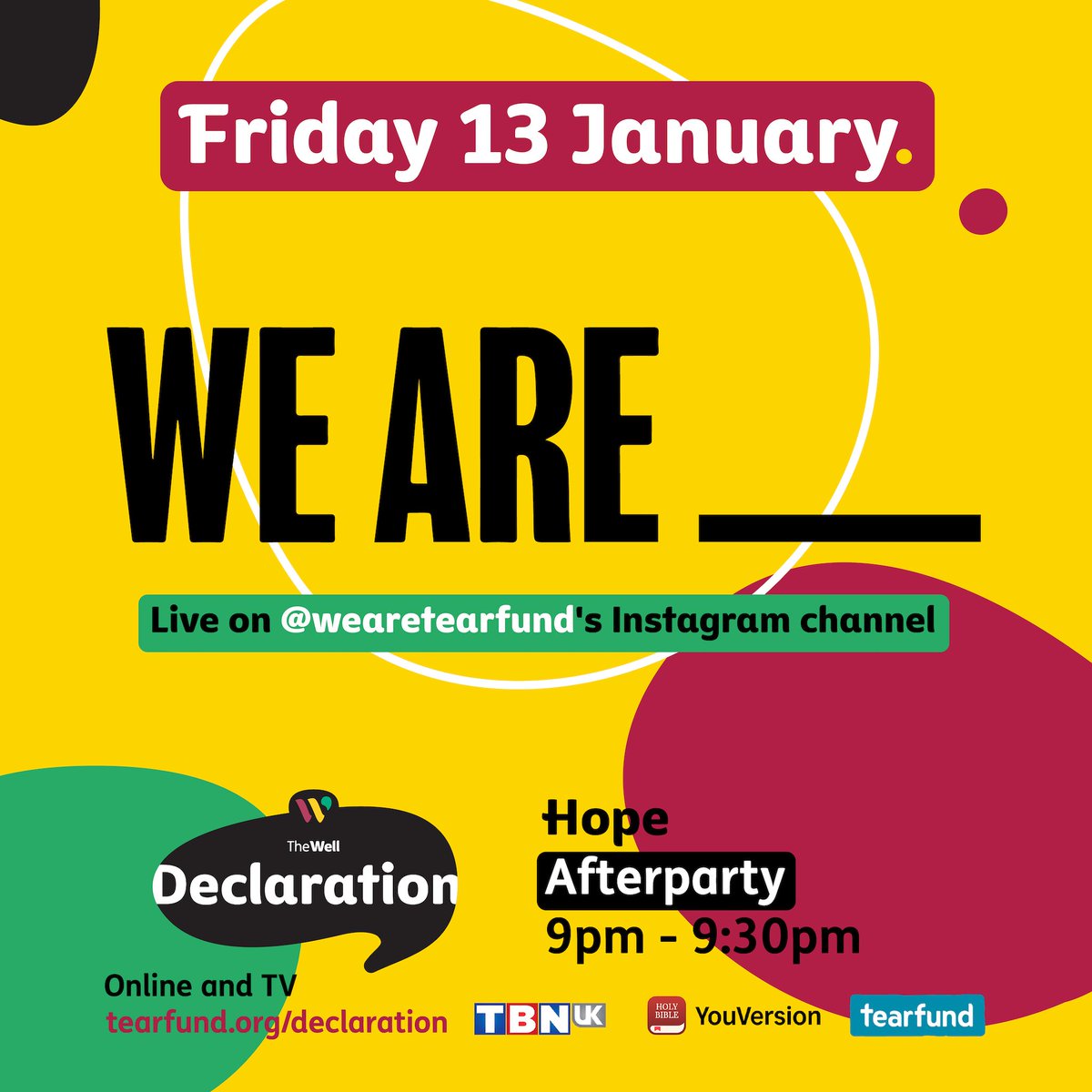 TheWellOrg's tweet photo. Friday 13 January - Walking in hope will mean seeing God as greater than all the challenges, trusting him to do the impossible and keeping our eyes fixed on the glorious future he has promised for us. Join us!

➡️ Morning Prayer
➡️ Theology Session⁣
➡️ Live TV Show
➡️ Afterparty https://t.co/oU1kWEKYzp