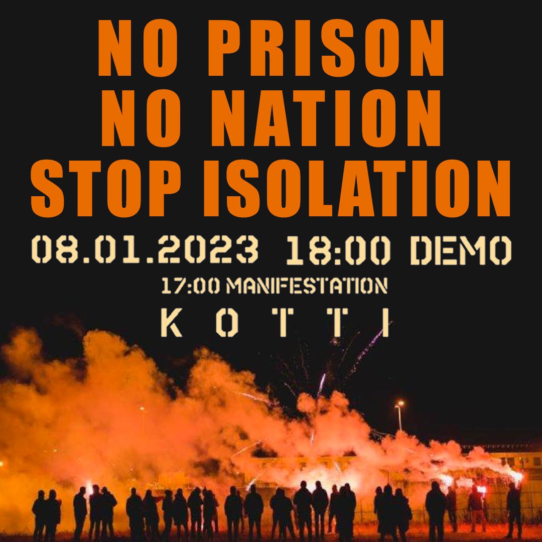 interabend's tweet photo. 👉🏽 #b0801 08.01.2023
#Berlin
✊🏽 NO PRISON, NO NATION, STOP ISOLATION – Demo + Kundgebung
📍17⁰⁰ #KottbusserTor
#AlfredoCospito
#freethe11
#Θανος_Χατζηαγγελου
#antireport
📢 Aufruf:
https://t.co/Xfe0JSrbTg https://t.co/3dAdvfJgla