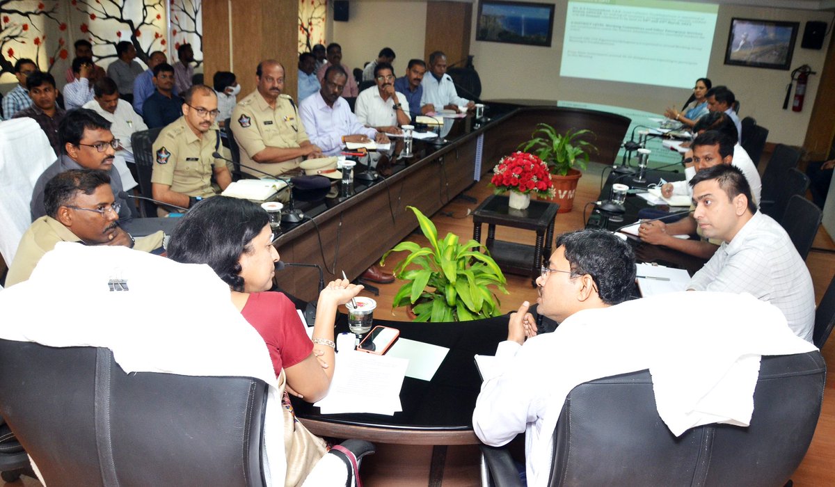 MA & UD Spl CS Smt Y. Sri Lakshmi conducted meeting with Collector, GVMC Commissioner and Police Commissioner and other IAS & IPS officials.Issued directives to officials for the G-20 conference to be held in Visakhapatnam in March 2023.