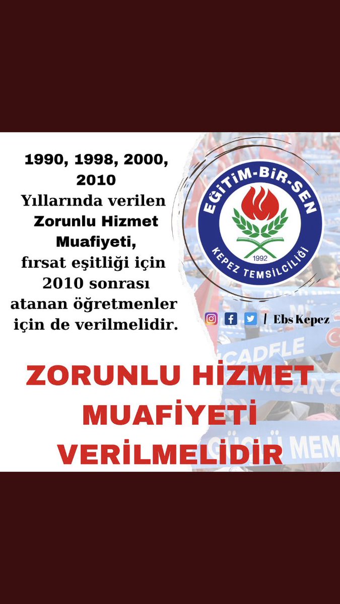 DURANAYGN3's tweet photo. Zorunlu hizmet muafiyeti konusunda biz öğretmenlere destek olan Eğitim-Bir-Sen @EbsAntalya1 @ebsusak @EbsKepez şubelerine teşekkür ediyoruz bu desteği tüm sendikalardan bekliyoruz!! #MEBzorunluyubekletme
@EbsTokat @sabanceylan60 @_aliyalcin_ https://t.co/9AZuCLSkzt
