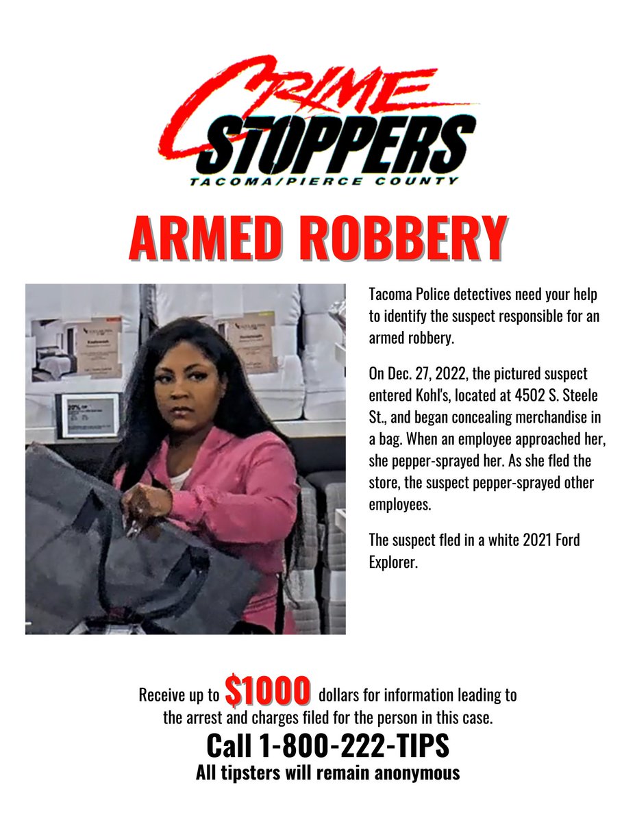 Do you recognize this armed robbery suspect? Call Crime Stoppers at 1-800-222-TIPS.