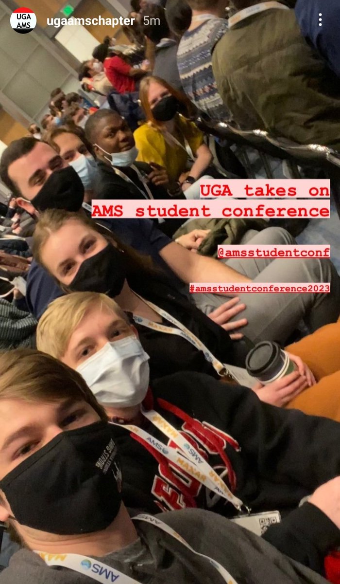 UGAAtmosSci's tweet photo. Our students of @ugaamschapter are up and at it for #AMS2023 Student Conference ...follow them on Instagram and Twitter #weatherdawgs...Oh, there's a big game Monday too https://t.co/rPFCnX30X9