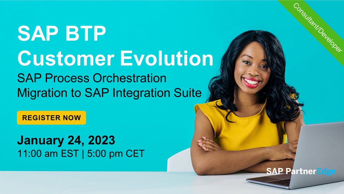 #SAPBTP developers join us to gain a high-level understanding of SAP Integration Suite, learn best practices to migrate PI/PO workload, see a live demo of the assessment & migration tool and experience the migration tool hands-on. #SAPPartner's register: imsap.co/60123R7yQ