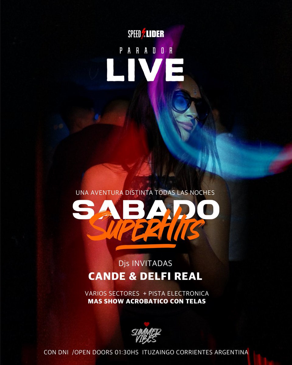 ParadorLive's tweet photo. ➡️¡HOY SABADO!

✅Noche de SUPER HITS junto a las dj invitadas CANDE Y DELFI + MAXI GALARZA.

👉🏼Mujeres acceso gratis hasta las 02:00hs
👉🏼Pista electrónica 
👉🏼Primer tanda anticipadas $600 con los publicas 

¡Nos vemos hoy! 🫡 https://t.co/YvWaeGTDPp