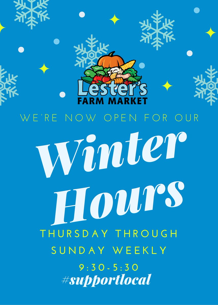 You can get our veggies all winter long! We’re now open for our winter hours: Thursday-Sunday 9:30-5:30.
