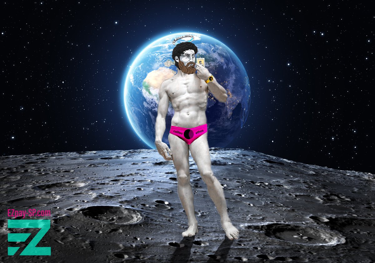 calileo's tweet photo. 2nd Category Prize of 3 $EGLD & 2 Ethos goes to the most creative Ethos photoshop.
We have some great entries in this #EthosOne category.
@EZpaySP sent his Ethos to the moon. https://t.co/hsF7Tntbbs